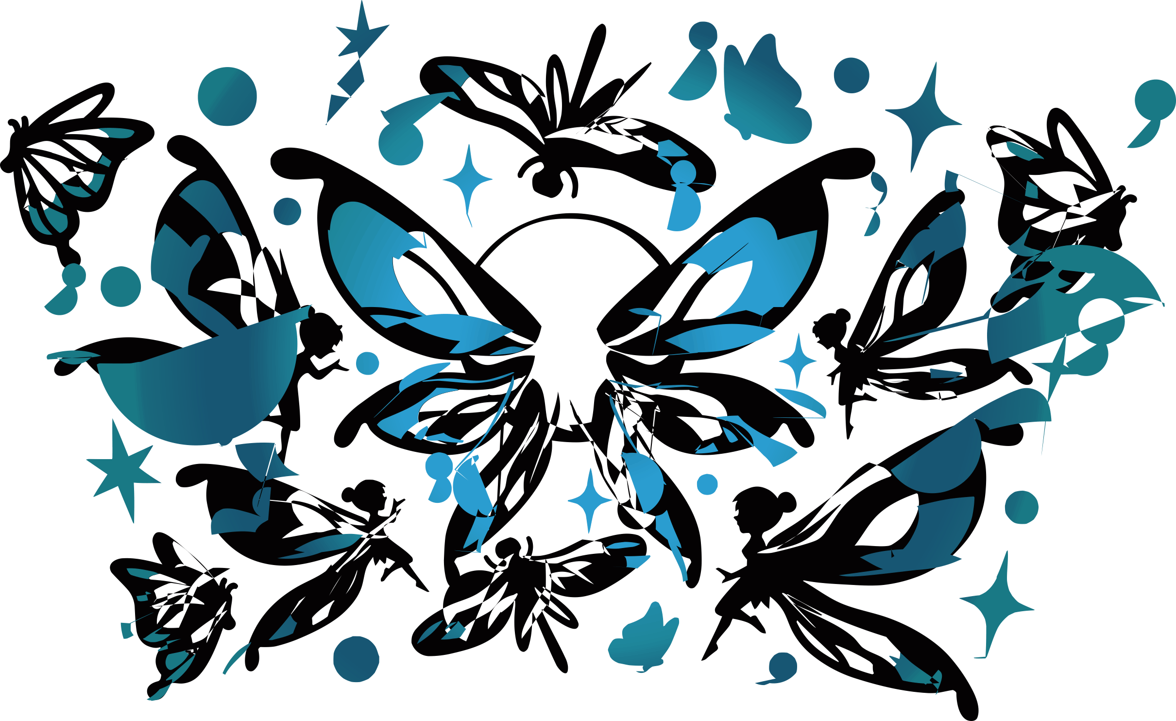 Butterfly Fairy Starbucks Silhouette Cutting Svg Files Free Vectors